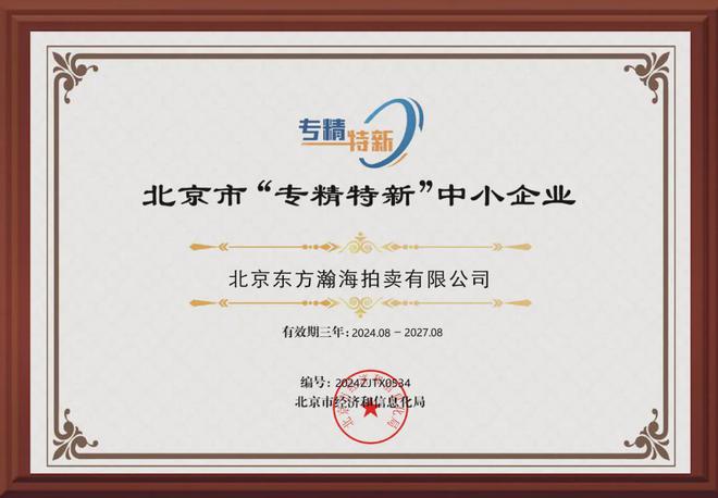 喜讯！热烈祝贺瀚海法拍荣获“北京市专精特新中小企业”称号！(图3)