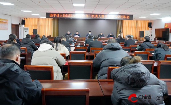 述职亮答卷聚力启新程——西平县人民法院召开2024年部门负责人及支部书记述职会(图1)