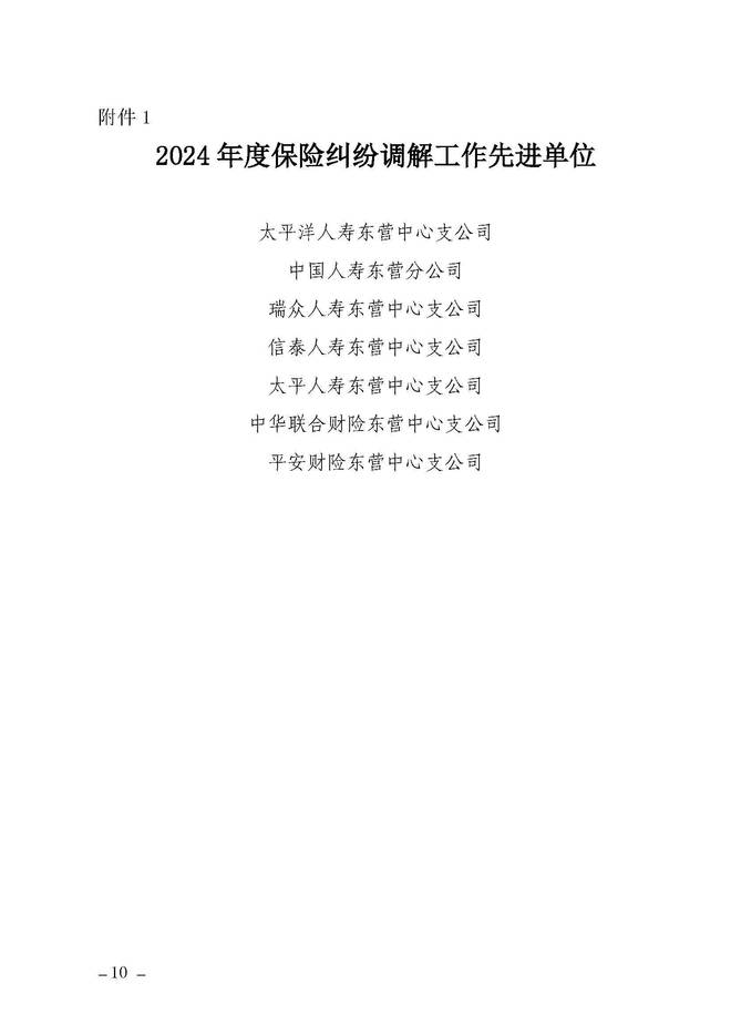 瑞众保险东营中支荣获“2024年度东营保险纠纷调解工作先进单位”称号(图1)
